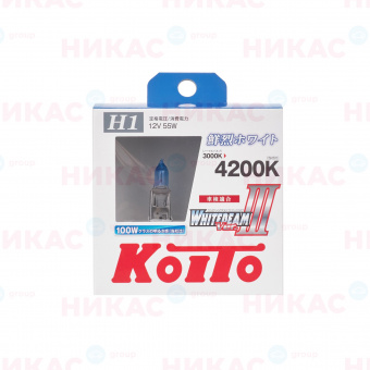 Галоген.лампа KOITO Whitebeam H1 4200K 12V 55W (компл.)